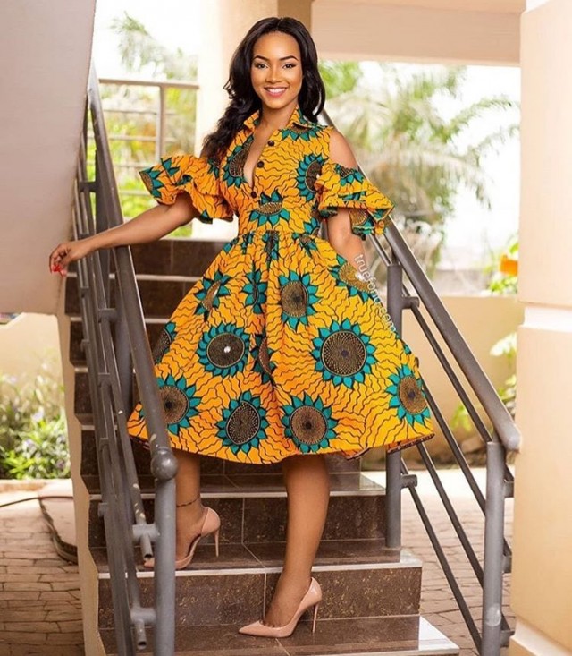 Ankara overlapping gown best sale